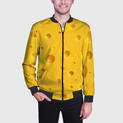 Бомбер мужской Сырная текстура, цвет: 3D-черный — фото 2