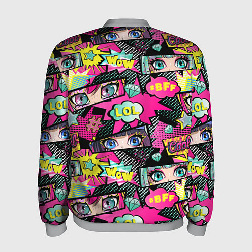 Мужской бомбер Глаза аниме-девушки: cool pattern / 3D-Меланж – фото 2