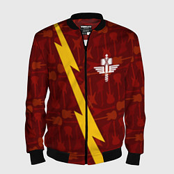 Бомбер мужской Manowar гитары и молния, цвет: 3D-черный