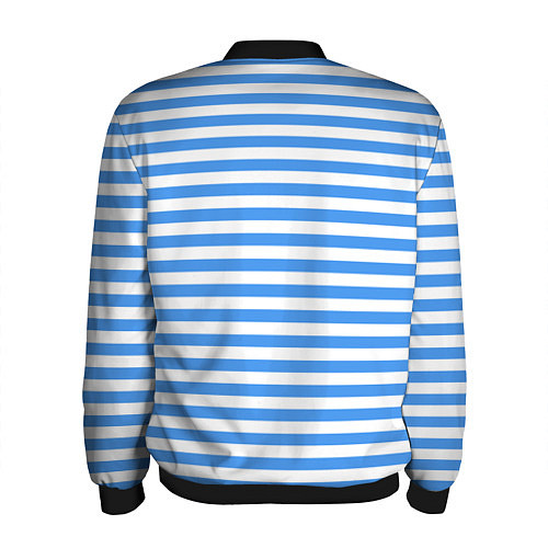 Мужской бомбер Тельняшка васильковая ВДВ / 3D-Черный – фото 2