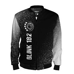 Бомбер мужской Blink 182 glitch на темном фоне: по-вертикали, цвет: 3D-черный