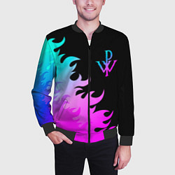 Бомбер мужской Powerwolf неоновый огонь, цвет: 3D-черный — фото 2
