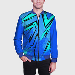 Бомбер мужской Sport uniform - синие брызки, цвет: 3D-синий — фото 2