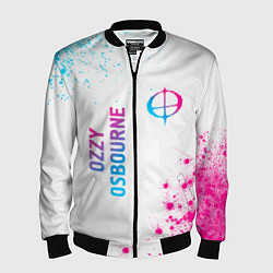 Бомбер мужской Ozzy Osbourne neon gradient style: надпись, символ, цвет: 3D-черный