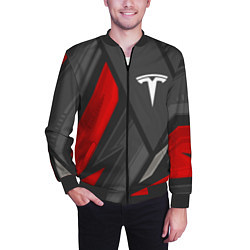 Бомбер мужской Tesla sports racing, цвет: 3D-черный — фото 2