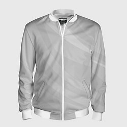 Бомбер мужской Светлый серый плавные полосы, цвет: 3D-белый