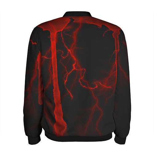 Мужской бомбер Гранж, разводы и паук / 3D-Черный – фото 2