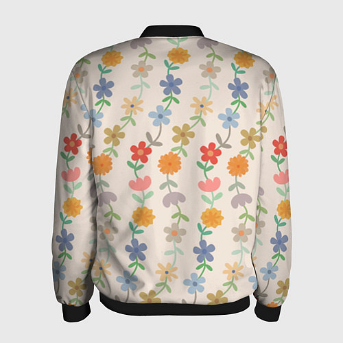 Мужской бомбер Flowers life / 3D-Черный – фото 2
