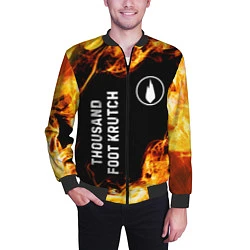 Бомбер мужской Thousand Foot Krutch и пылающий огонь, цвет: 3D-черный — фото 2
