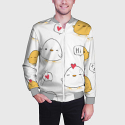 Бомбер мужской Привет цыпленок, цвет: 3D-меланж — фото 2