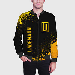 Бомбер мужской Lindemann - gold gradient: надпись, символ, цвет: 3D-черный — фото 2