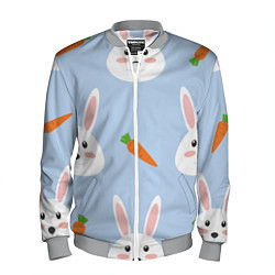 Бомбер мужской Зайчики и морковки, цвет: 3D-меланж