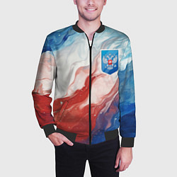 Бомбер мужской Герб РФ, цвет: 3D-черный — фото 2