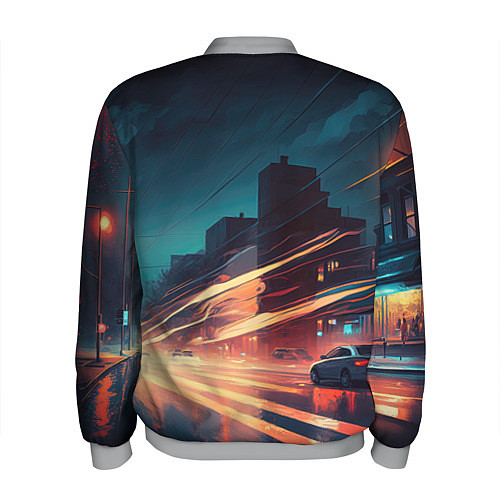 Мужской бомбер Городской трафик / 3D-Меланж – фото 2