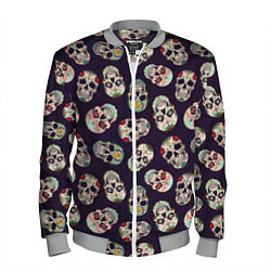 Мужской бомбер Узор с черепами Pattern with skulls