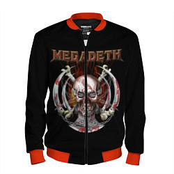 Бомбер мужской Megadeth - боевой череп, цвет: 3D-красный