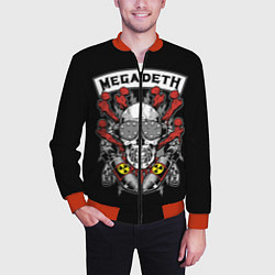 Бомбер мужской Megadeth - ядерный череп, цвет: 3D-красный — фото 2