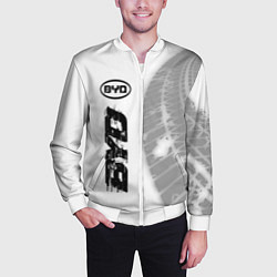 Бомбер мужской BYD speed на светлом фоне со следами шин: по-верти, цвет: 3D-белый — фото 2