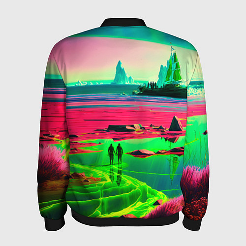 Мужской бомбер Кислотный мир / 3D-Черный – фото 2