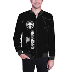 Бомбер мужской The Offspring glitch на темном фоне: по-вертикали, цвет: 3D-черный — фото 2