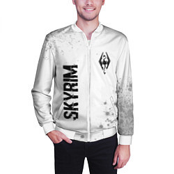 Бомбер мужской Skyrim glitch на светлом фоне: надпись, символ, цвет: 3D-белый — фото 2