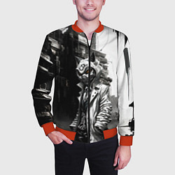 Бомбер мужской Кибернетический кицунэ, цвет: 3D-красный — фото 2