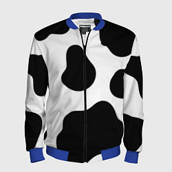 Бомбер мужской Принт - пятна коровы, цвет: 3D-синий