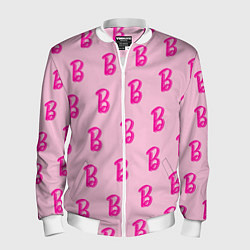 Бомбер мужской Барби паттерн буква B, цвет: 3D-белый
