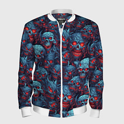 Бомбер мужской Monster skulls pattern, цвет: 3D-белый