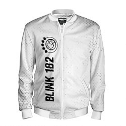 Бомбер мужской Blink 182 glitch на светлом фоне: по-вертикали, цвет: 3D-белый