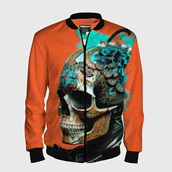 Бомбер мужской Art skull - irezumi - Japan, цвет: 3D-черный