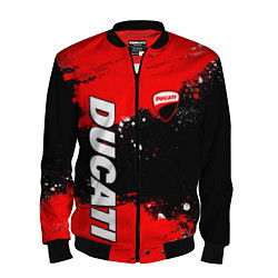 Бомбер мужской Ducati - красная униформа с красками, цвет: 3D-черный