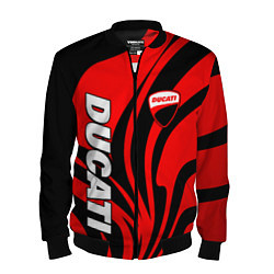 Бомбер мужской Ducati - red stripes, цвет: 3D-черный