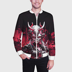 Бомбер мужской Безумная демонесса, цвет: 3D-белый — фото 2