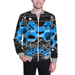 Бомбер мужской Виртуальный мир, цвет: 3D-меланж — фото 2