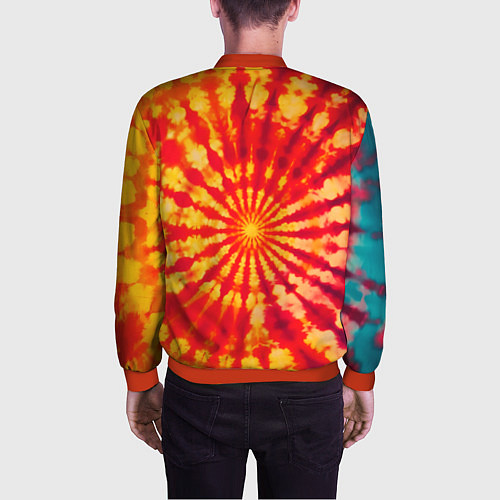 Мужской бомбер Тай дай солнце / 3D-Красный – фото 4