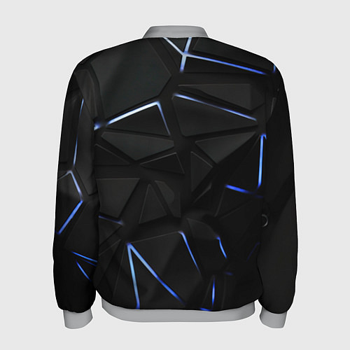 Мужской бомбер Black texture neon line / 3D-Меланж – фото 2