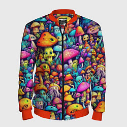 Мужской бомбер Кислотные психоделические грибы