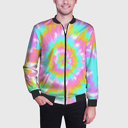 Бомбер мужской Tie-Dye кислотный в стиле барби, цвет: 3D-черный — фото 2