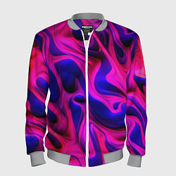 Бомбер мужской Pink blue abstract, цвет: 3D-меланж