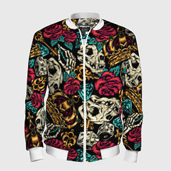 Бомбер мужской A pattern for a hipster, цвет: 3D-белый