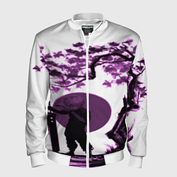 Бомбер мужской Канеки самурай под сакурой, цвет: 3D-белый