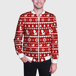 Бомбер мужской Dragon year pattern, цвет: 3D-белый — фото 2