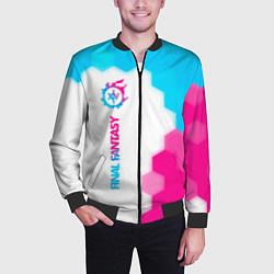 Бомбер мужской Final Fantasy neon gradient style: по-вертикали, цвет: 3D-черный — фото 2