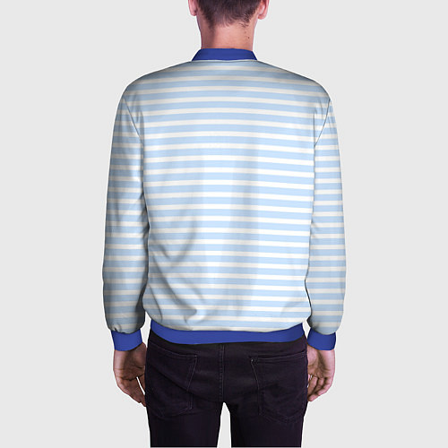 Мужской бомбер Полосатый морской стиль / 3D-Синий – фото 4