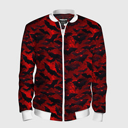 Бомбер мужской Летучие мыши в красную ночь, цвет: 3D-белый