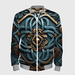 Бомбер мужской Симметричный орнамент в кельтской стилистике, цвет: 3D-меланж