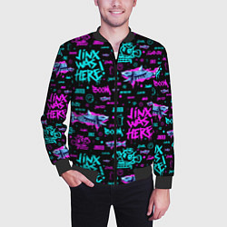 Бомбер мужской Jinx Arcane pattern neon, цвет: 3D-черный — фото 2