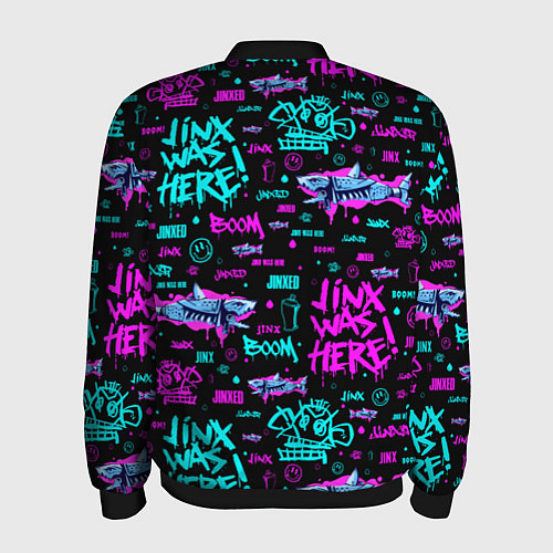 Мужской бомбер Jinx Arcane pattern neon / 3D-Черный – фото 2
