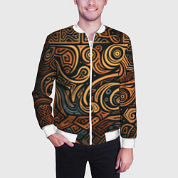 Бомбер мужской Узор в викингском стиле, цвет: 3D-белый — фото 2